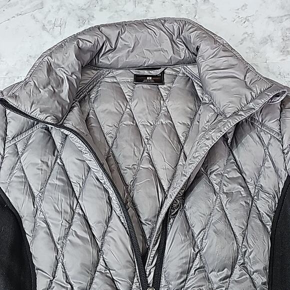 32 Degrees Heat Womens Sz S Gray and Black Down Fill Full Zip Puffer Jacket - Picture 4 of 12